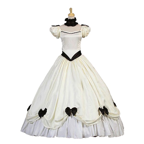 

Rococo Victorian Ball Gown Vintage Dress Party Costume Masquerade Prom Dress Women's Costume Vintage Cosplay Party Halloween Carnival Short Sleeve Dress Masquerade