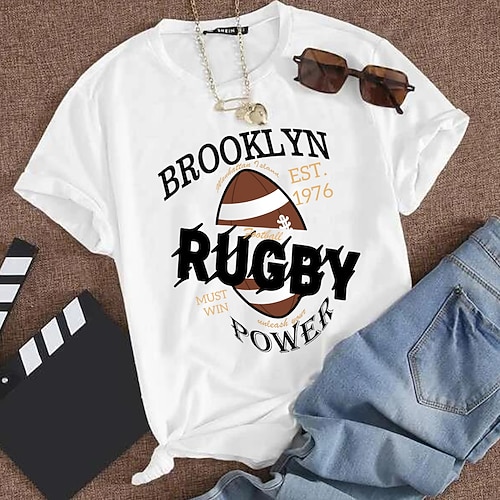 

Women's T shirt Tee Graphic Casual Daily Holiday Painting T shirt Tee Short Sleeve Round Neck Basic Green White Black S