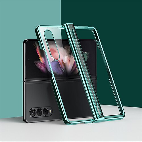

Phone Case For Samsung Galaxy Back Cover Z Fold 3 Z Fold 4 Portable Translucent Shockproof Solid Colored TPU PC
