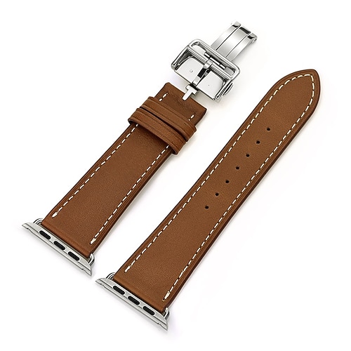 

1PC Smart Watch Band Compatible with Apple iWatch Series 8 7 6 5 4 3 2 1 SE Leather Loop for iWatch Smartwatch Strap Wristband Genuine Leather Luxury Adjustable Breathable