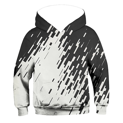 

Kids Boys Hoodie Geometric Outdoor 3D Print Long Sleeve Pocket Active 3-13 Years Fall Beige