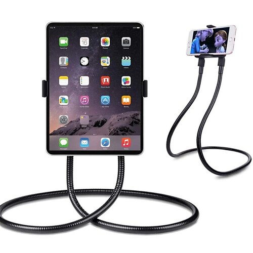 

Gooseneck Phone Holder Multifunction Clamp Clip Hanging on Neck Phone Holder for Desk Headboard Bedside Compatible with iPad Tablet All Mobile Phone Phone Accessory