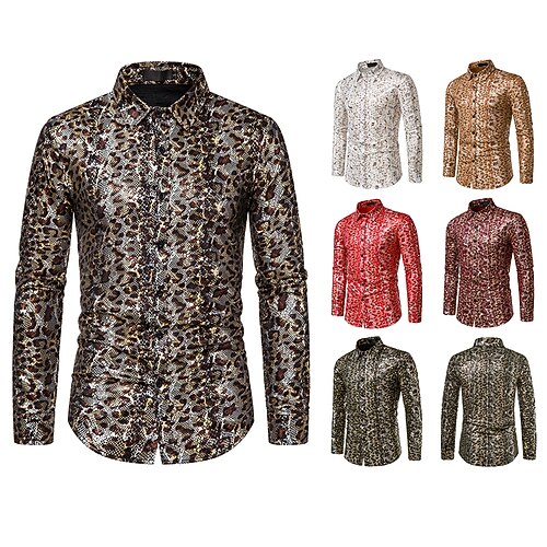 

Men's Shirt Graphic Button Down Collar Daily Print Tops Casual White Black Purple