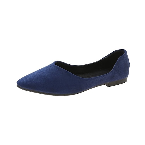 

Women's Flats Work Daily Plus Size Flat Heel Pointed Toe Elegant Casual Classic PU Leather Loafer Solid Colored Wine Black Rosy Pink