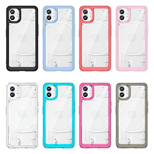 

Phone Case For Nothing Phone 1 Classic Series Nothing Phone 1 Bumper Frame Dustproof Clear Solid Colored TPU Acrylic