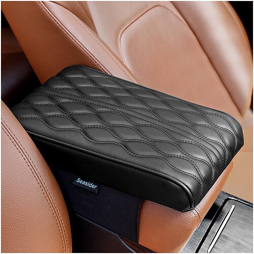 

Car Center Console Cover Memory Foam Car Armrest Cushion Black Auto Arm Rest Pad Leather Middle Consoles Protector Hand Rest Pillow for SUV/Truck/Vehicle