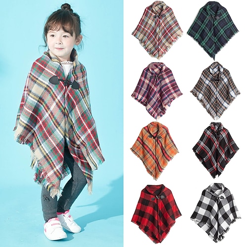 

Girls' Shawl Wrap Poncho Ruana Cape Daily Holiday Cotton Polyester Casual Bohemia Warm 1 PC