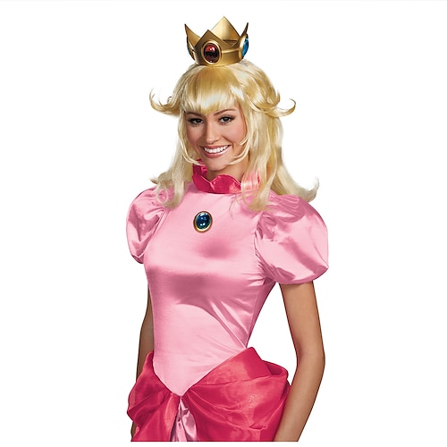 

Disguise Princess Peach Adult Wig Synthetic Wig Wavy With Bangs Wig Very Long A29 Synthetic Hair Women's Soft Easy to Carry Fashion Blonde Pink Red