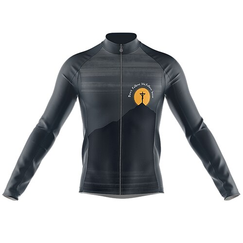 

21Grams Men's Cycling Jersey Long Sleeve Bike Top with 3 Rear Pockets Mountain Bike MTB Road Bike Cycling Breathable Quick Dry Moisture Wicking Reflective Strips Black Graphic Polyester Spandex Sports