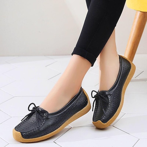 

Women's Unisex Slip-Ons Outdoor Winter Flat Heel Round Toe Classic Leather Solid Colored Black Blue Yellow