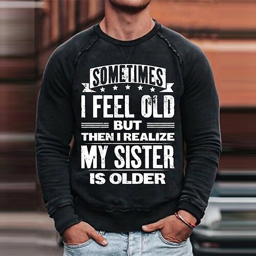 

Men's Sweatshirt Pullover Graphic Slogan Print Daily Holiday Going out Hot Stamping Streetwear Casual Hoodies Sweatshirts Long Sleeve White Black