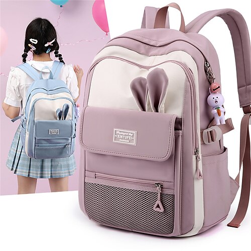 

Zaino per la scuola Bookbag Cartone animato Kawi Multicolore per Studente Bambine Resistente all'acqua Resistenti Massima capacità Nylon Cartella Zaino Cartella 21 pollice