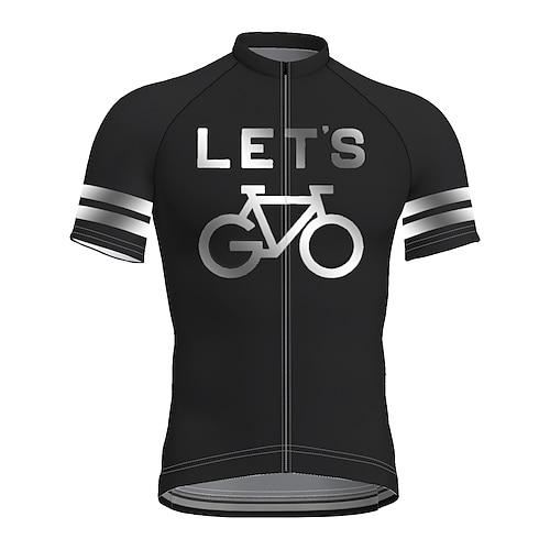 

21Grams Men's Cycling Jersey Short Sleeve Bike Top with 3 Rear Pockets Mountain Bike MTB Road Bike Cycling Breathable Quick Dry Moisture Wicking Reflective Strips Black Graphic Polyester Spandex