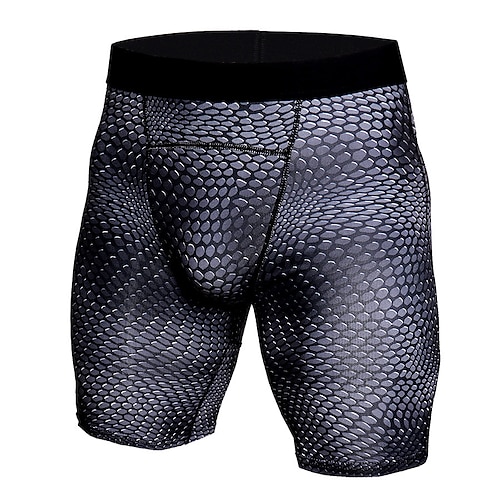 

Men's Compression Shorts Compression Clothing Athletic Athleisure Spandex Breathable Quick Dry Moisture Wicking Fitness Gym Workout Running Sportswear Activewear Snakeskin Black Blue Red