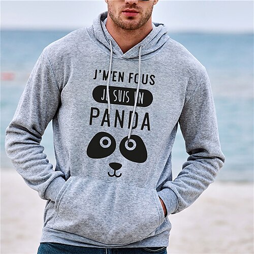 

Men's Pullover Hoodie Sweatshirt Hooded Graphic Letter Print Sports Outdoor Daily Sports Hot Stamping Basic Designer Hoodies Sweatshirts Long Sleeve Gray / Spring / Fall