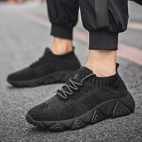 

Men's Basketball Shoes Sneakers Casual Classic Daily Outdoor Elastic Fabric Tissage Volant Green Black Gray Spring Summer