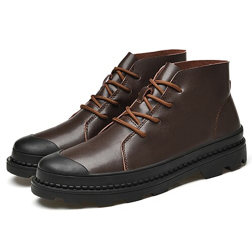 

Men's Boots Combat Boots Casual Classic Daily Office & Career PU Booties / Ankle Boots Black Brown Winter Fall