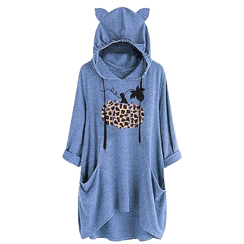 

Inspired by Cat Ear Kigurumi Pajamas Nightwear Sweatshirt Cartoon Hoodie For Adults' Hot Stamping Terylene