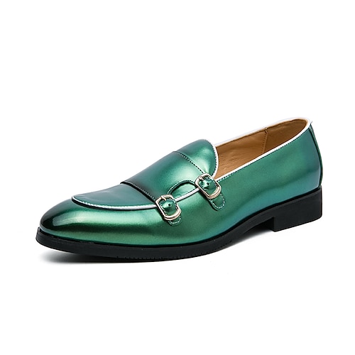 

Hombre Zapatos de taco bajo y Slip-On Tallas Grandes Negocios Casual Clásico Diario Cuero Sintético Negro Morado Verde Otoño