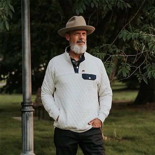 

Hombre Pull-over Sudadera con capucha y cremallera completa Sudadera con capucha y botones Blanco Cuello Mao Color sólido Retazos Deporte Diario Deportes Básico Casual Grande y alto Otoño Primavera