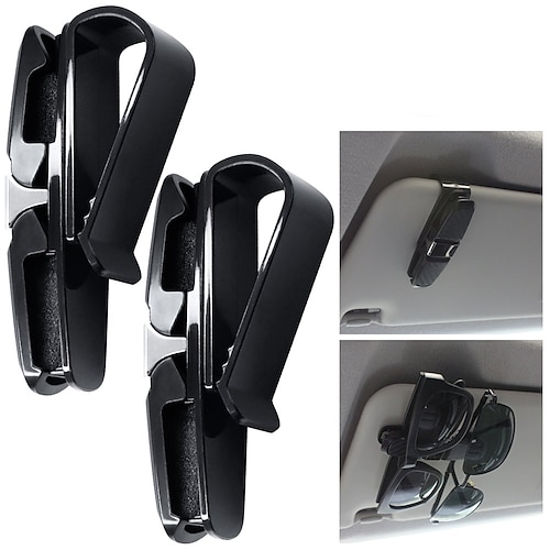 

2 Pack Glasses Holders for Car Sun Visor Sunglasses Eyeglasses Mount with Ticket Card Clip