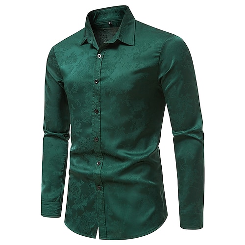 

Homme Chemise Chemise boutonnée Chemise à col Chemise de bal Chemise Satiné Toutes les Saisons Noir Blanche Vert Graphic Mariage Soirée Vêtement Tenue Imprimer