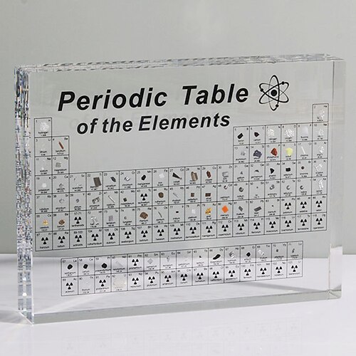 

Acrylic Periodic Table Display with Elements Student Teacher Gifts Crafts Desktop Ornaments Decoration