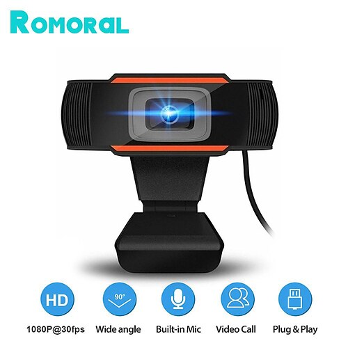 

1080P Full HD Webcam with Microphone USB Plug Webcam for Computer Conference Live Streaming