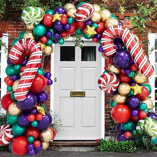 

1 set Christmas Solid Color Gift Stars Balloon for Gift Decoration Party 18 inch Aluminum Emulsion