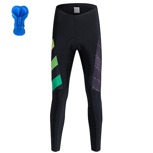 

21Grams Men's Cycling Tights Bike Bottoms Mountain Bike MTB Road Bike Cycling Sports Geometic 3D Pad Cycling Breathable Quick Dry Green Polyester Spandex Clothing Apparel Bike Wear / Stretchy