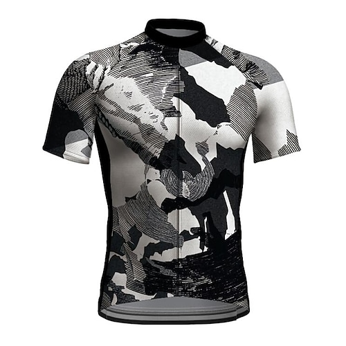 

21Grams Men's Cycling Jersey Short Sleeve Bike Jacket Tracksuit Jersey with 3 Rear Pockets Mountain Bike MTB Road Bike Cycling Cycling Breathable Quick Dry Reflective Strips Black Graphic Animal