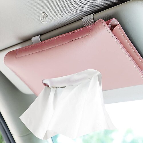 

Car Visor Tissue Holder Tissue Holder for Car Mask Holder for Car Visor PU Leather Tissue Box Holder Wipes Case for Car Visor Universal Mask Dispenser for Car Napkin Holder for Car Tissue