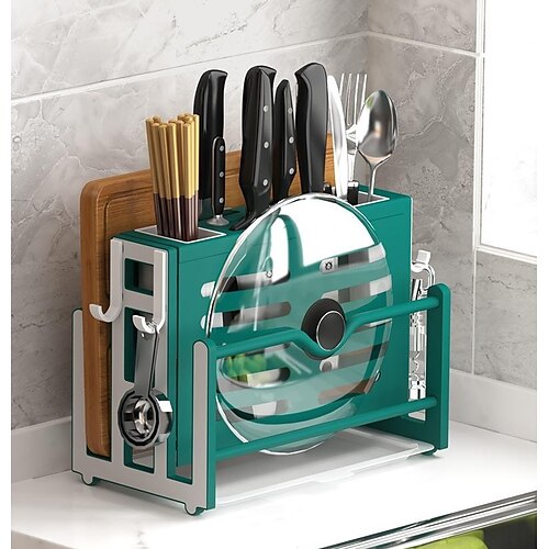 

Kitchen Shelf kitchen knife rack knife cutting board rack pot cover drain storage rack