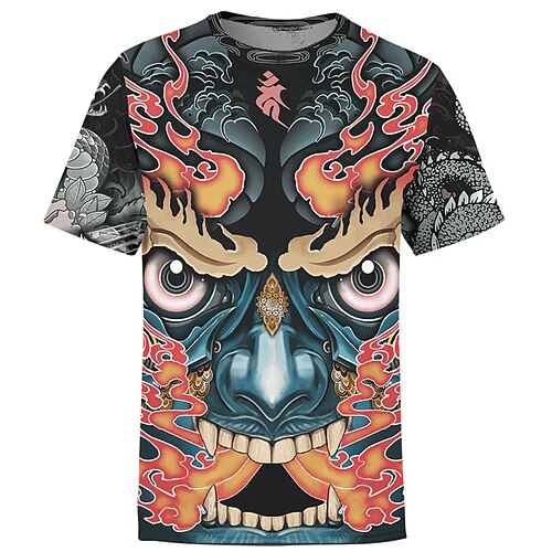 

Men's Unisex T shirt Tee 3D Print Tribal Graphic Prints Crew Neck Street Daily Print Short Sleeve Tops Casual Comfortable Big and Tall Sports Light Pink / Summer