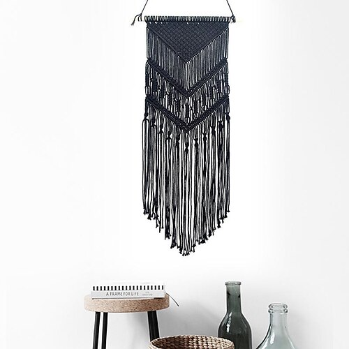 

Ruffian Art Woven Macrame Wall Tapestry Bohemian Boho Art Decor Hanging Wedding Backdrop Home Bedroom Living Room Decoration Nordic Handmade Tassel Cotton