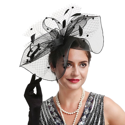 

fascinators Fjær Te Fest Kentucky Derby Melbourne Cup Blomster Bryllup Med Ren Farge Tyll Hodeplagg Hodeplagg