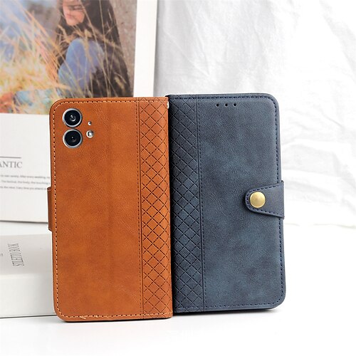 

Phone Case For Nothing Phone 1 Wallet Card Nothing Phone 1 with Stand Card Holder Slots Magnetic Flip Solid Colored PU Leather