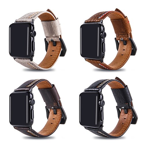 

1PC Smart Watch Band Compatible with Apple iWatch Series 8 7 6 5 4 3 2 1 SE Leather Loop for iWatch Smartwatch Strap Wristband Genuine Leather Adjustable Shockproof