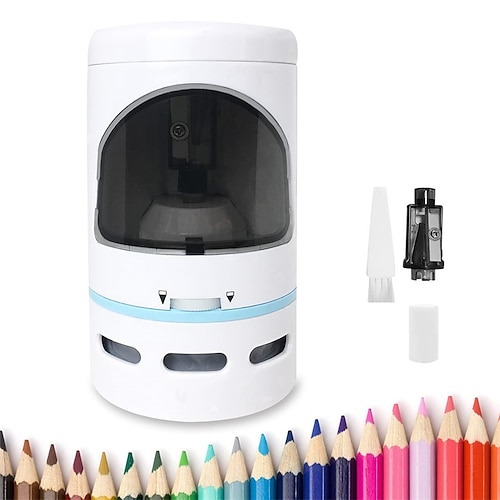

Electric Pencil Sharpener Portable EXV Battery Powered Pencil Sharpeners for 6.5-8mm of Pencils Desktop Vacuum Cleaner with AA Battery Fast Sharpen Operated in School /Classroom /Office /Home