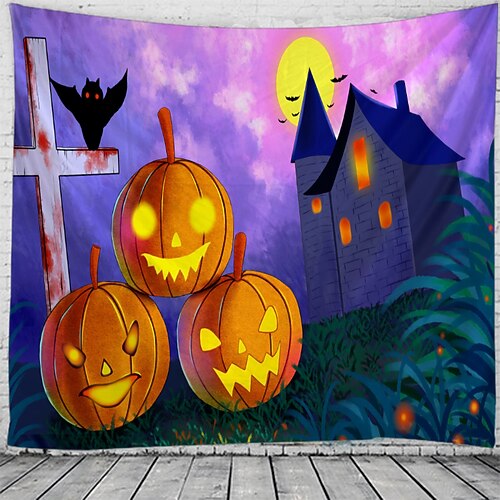 

Halloween Party Wall Tapestry Art Decor Blanket Curtain Hanging Home Bedroom Living Room Decoration Polyester