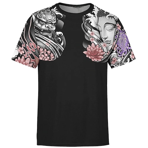 

Men's Unisex T shirt Tee 3D Print Graphic Prints Human Crew Neck Street Daily Print Short Sleeve Tops Casual Comfortable Big and Tall Sports Gray / Summer
