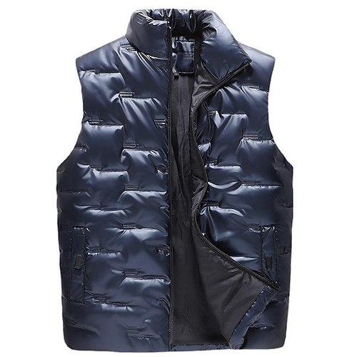 

Men's Hiking Vest Padded Hiking Vest Winter Outdoor Thermal Warm Windproof Fleece Lining Breathable Winter Jacket Top Ash Black Blue / Lightweight