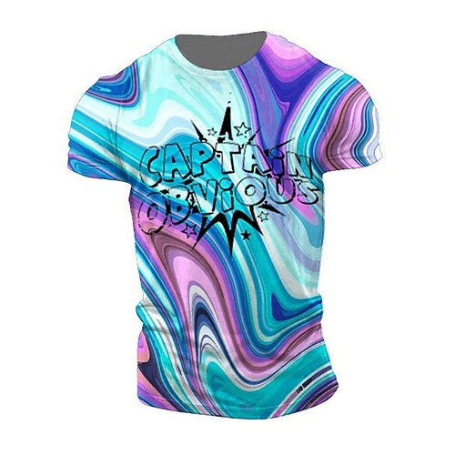 

Men's Unisex T shirt Tee 3D Print Abstract Graphic Prints Crew Neck Street Daily Print Short Sleeve Tops Casual Classic Big and Tall Sports Blue / Summer