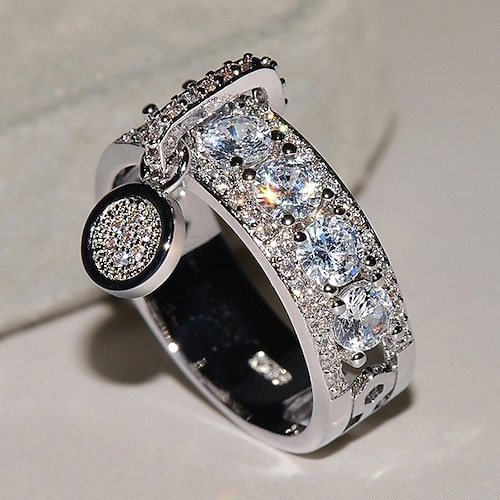 

1PC Ring Midi Rings For Women's Cubic Zirconia Clear Gift Daily Engagement Rhinestone Alloy Briolette Happy