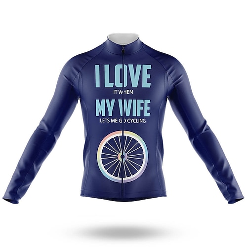 

21Grams Men's Cycling Jersey Long Sleeve Bike Top with 3 Rear Pockets Mountain Bike MTB Road Bike Cycling Breathable Quick Dry Moisture Wicking Reflective Strips Blue Graphic Polyester Spandex Sports