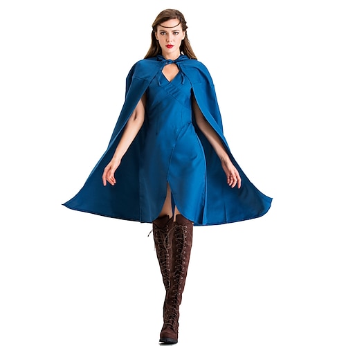 

Game of Thrones Daenerys Stormborn Outfits Women's Movie Cosplay Cosplay Blue Dress Cloak Masquerade Polyester