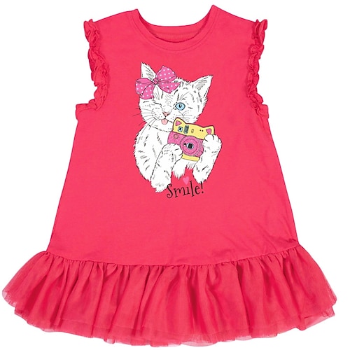 

Kids Little Girls' Dress Animal A Line Dress Daily Print Pink Above Knee Sleeveless Princess Sweet Dresses Summer Regular Fit 1pcs 2-8 Years