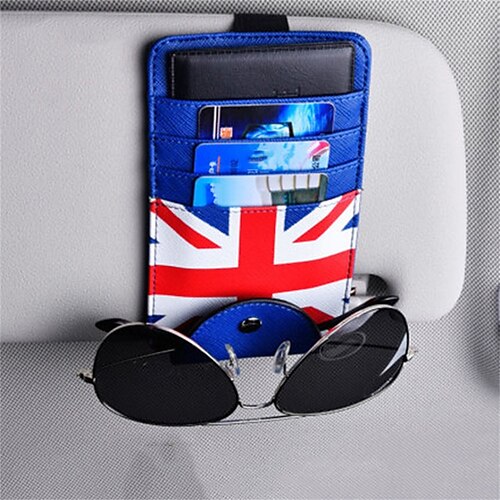 

1pcs Car Sun Visor Organizer Suitable for Thin Glasses Fashion design Ticket Card Clip Leather For SUV Truck Van