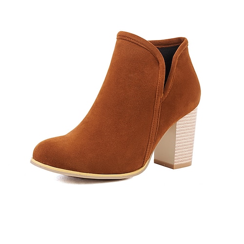 

Women's Boots Suede Shoes Booties Ankle Boots Chunky Heel Round Toe Minimalism Daily Work Nubuck Zipper Fall Winter Solid Colored Black Brown