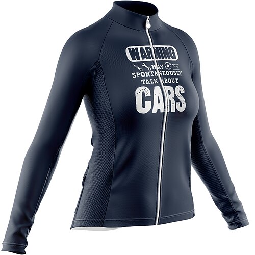 

Women's Cycling Jersey Long Sleeve Bike Jersey with 3 Rear Pockets Mountain Bike MTB Road Bike Cycling Cycling Breathable Ultraviolet Resistant Quick Dry Black Dark Navy Polyester Sports Clothing